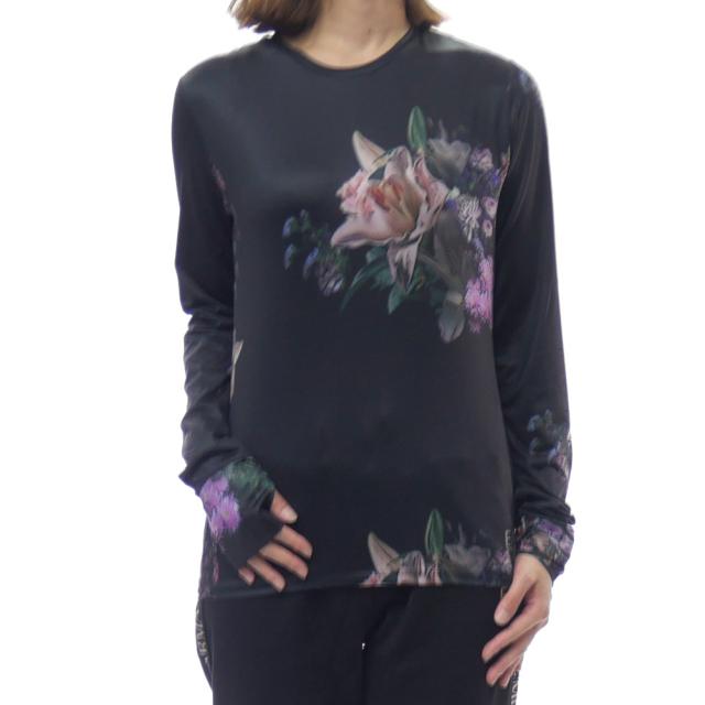 2025 秋冬新作！ EMPORIO ARMANI エンポリオアルマーニ EA7 Tシャツ レディース 長袖 クルーネック ロンT 7W000613 AF19217 ブラック