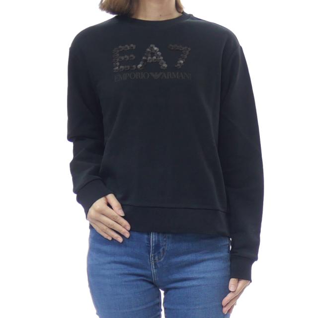 2025 秋冬新作！ EMPORIO ARMANI エンポリオアルマーニ EA7 トレーナー レディース 7W000542 AF16442 ブラック