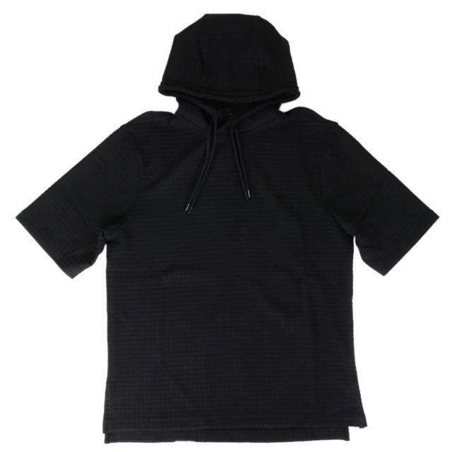 セールAW EMPORIO ARMANI エンポリオアルマーニ パーカー メンズ 半袖 プルオーバー EM003143 AF13700 ブラック_4