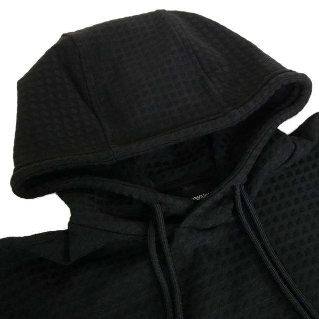 セールAW EMPORIO ARMANI エンポリオアルマーニ パーカー メンズ 半袖 プルオーバー EM003143 AF13700 ブラック_5
