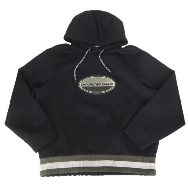 セールAW EMPORIO ARMANI エンポリオアルマーニ パーカー メンズ プルオーバー EM002917 AF10013 ブラック_4