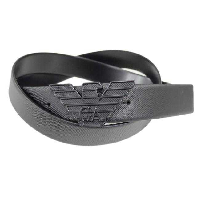 2025 秋冬新作！ EMPORIO ARMANI エンポリオアルマーニ ベルト メンズ リバーシブル レザーベルト Y4S642 YQ48K ブラック