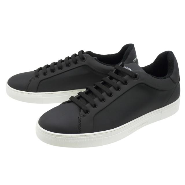 2025 秋冬新作！ EMPORIO ARMANI エンポリオアルマーニ スニーカー メンズ ローカット シューズ 靴 EM003844 AF20004 ブラック