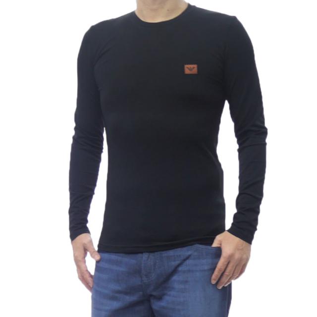 2025 秋冬新作！ EMPORIO ARMANI UNDERWEAR エンポリオアルマーニ アンダーウェア Tシャツ メンズ 長袖 ロンT EM000381 AF14977 ブラック