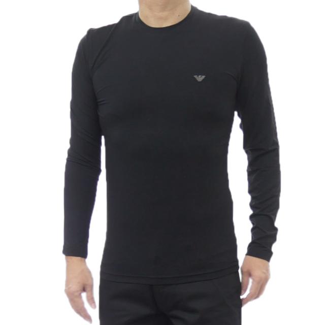 2025 秋冬新作！ EMPORIO ARMANI UNDERWEAR エンポリオアルマーニアンダーウェア Tシャツ メンズ 長袖 ロンT EM000383 AF14988 ブラック