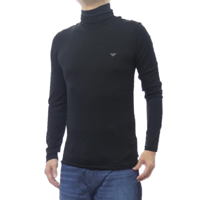 2025 秋冬新作！ EMPORIO ARMANI UNDERWEAR エンポリオアルマーニ アンダーウェア Tシャツ メンズ 長袖 タートルネック ロンT EM000388 AF14985 ブラック