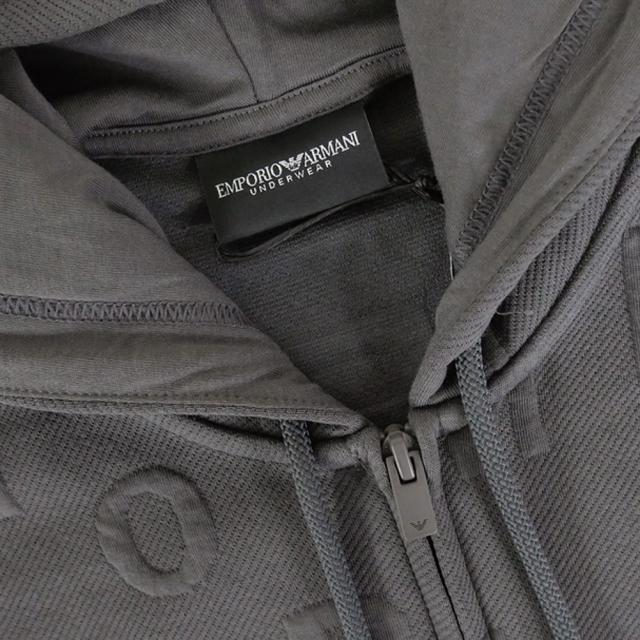 セールAW EMPORIO ARMANI エンポリオアルマーニ アンダーウェア パーカー メンズ ジップアップ EM000653 AF15006 チャコール_5