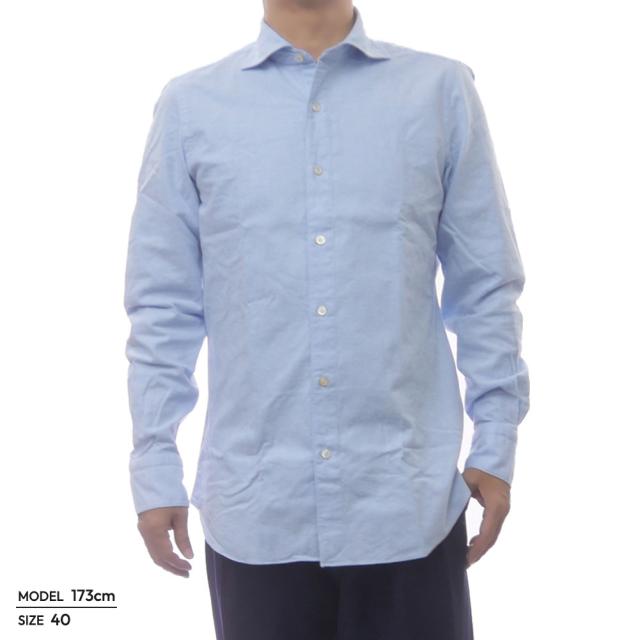 FINAMORE フィナモレ カッタウェイシャツ メンズ コットン 綿100％ TOKYO 460155 C0615 / SIMONE ライトブルー 秋新作 FINAMORE フィナモレ カッタウェイシャツ メンズ コットン 綿