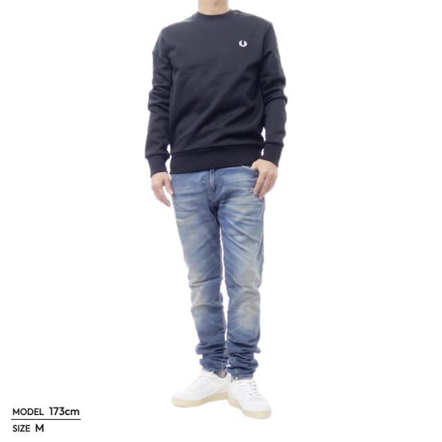 セールAW FRED PERRY フレッドペリー メンズ トレーナー M1369 / BOLD BRANDING CREWNECK SWEATSHIRT ブラック_1