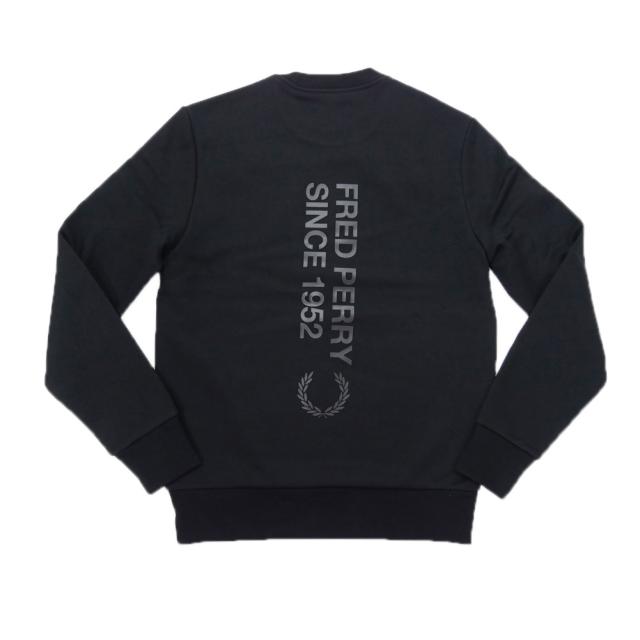 セールAW FRED PERRY フレッドペリー メンズ トレーナー M1369 / BOLD BRANDING CREWNECK SWEATSHIRT ブラック_5