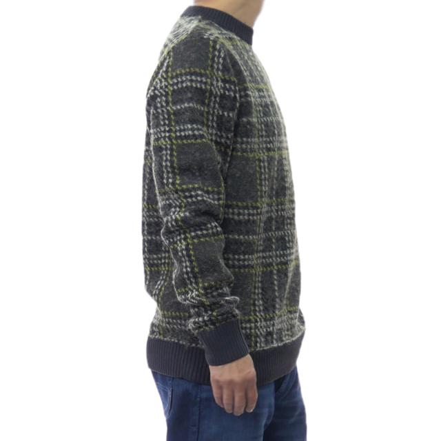 セールAW FRED PERRY フレッドペリー メンズクルーネックニット セーター K1552 / BRUSHED TARTAN JUMPER グレー_2
