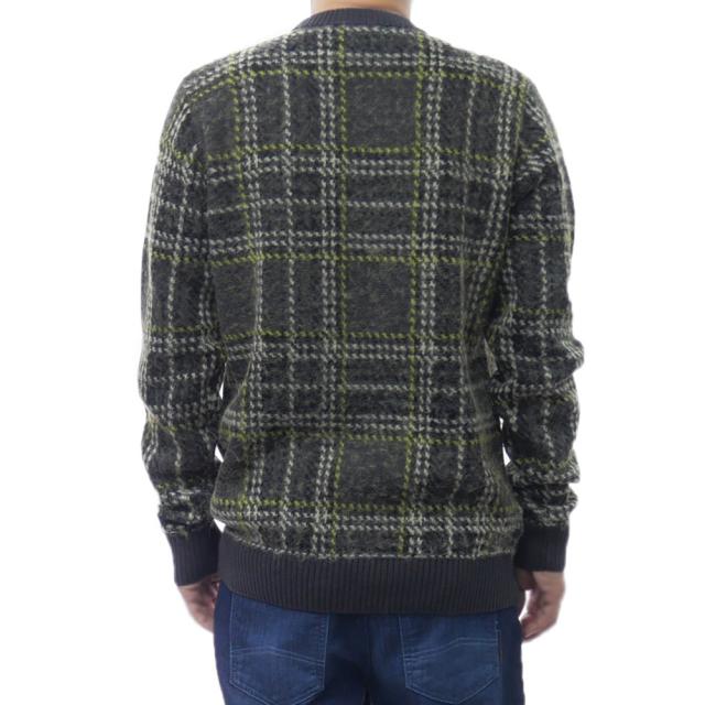 セールAW FRED PERRY フレッドペリー メンズクルーネックニット セーター K1552 / BRUSHED TARTAN JUMPER グレー_3
