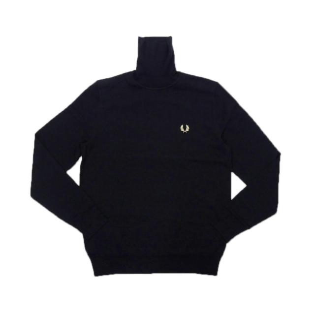 セールAW FRED PERRY フレッドペリー メンズタートルネック/セーター K9552 / ROLLNECK JUMPER ブラック 定番人気商品_4