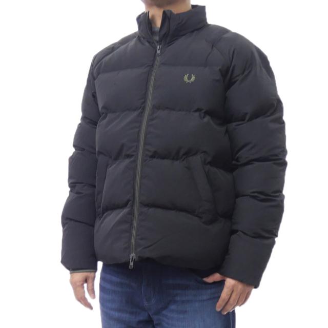 FRED PERRY フレッドペリー メンズ中綿ブルゾン J1309 / RAGLAN SLEEVE PADDED JACKET ブラック 2025秋冬新作