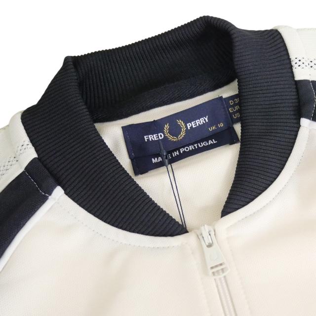2025 秋冬新作！ FRED PERRY フレッドペリー スウェット レディース ジップスウェット J1107 / TAPE DETAIL TRACK JACKET アイボリー 2025 秋冬新作！ FRED PERRY フレッドペリー スウェット レディース