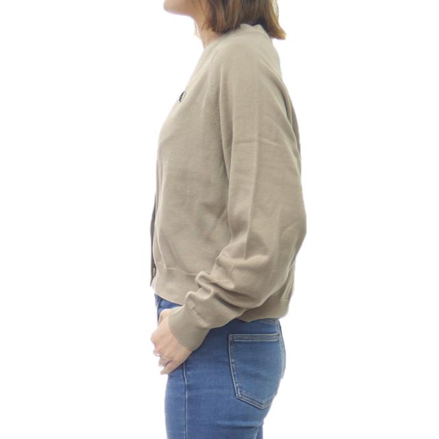 【美品】2024AW フレッドペリー ワイドVネックカーディガン ベージュ 美品】2024AW フレッドペリー ワイドVネックカーディガン ベージュ