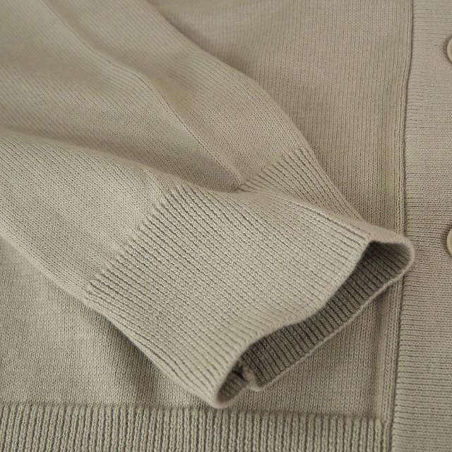 【美品】2024AW フレッドペリー ワイドVネックカーディガン ベージュ V-Neck Cardigan／Vネックカーディガン（カーディガン/ボレロ）｜FRED