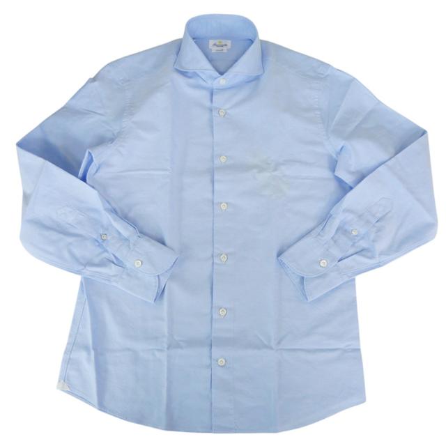 セールAW GIANNETTO ジャンネット カッタウェイシャツ メンズ コットン 綿100％ AC146 / VINCI FIT WASH ライトブルー_4
