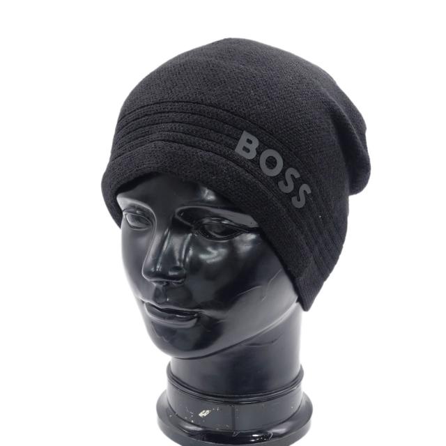 2025 秋冬新作！ HUGO BOSS ヒューゴボス メンズ ニットキャップ 50552125 10275768 / Afleece Beanie X ブラック