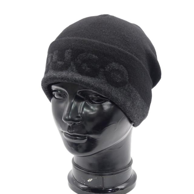 2025 秋冬新作！ HUGO・HUGO BOSS ヒューゴボス メンズ ニットキャップ 50545552 10273139 / Xiviso ブラック