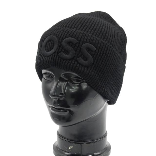 BOSS ブラック ニット帽 フリーサイズ BOSS ブラック ニット帽 BOSS ブラック ニット帽 フリーサイズ HUGO