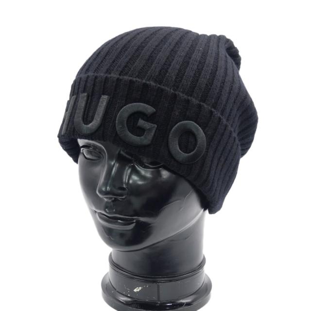 2025 秋冬新作！ HUGO・HUGO BOSS ヒューゴボス メンズ ニットキャップ 50527804 10265980 / Unisex-X5657 ブラック