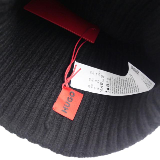 2025 秋冬新作！ HUGO・HUGO BOSS ヒューゴボス メンズ ニットキャップ 50527804 10265980 / Unisex-X5657 ブラック 2025 秋冬新作！ HUGO・HUGO BOSS ヒューゴボス メンズ ニットキャップ