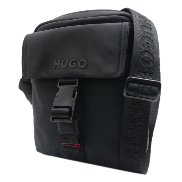 2025 秋冬新作！ HUGO・HUGO BOSS ヒューゴボス バッグ メンズ ショルダーバッグ 50547276 10266579 / Narsel_NS ZIP ブラック
