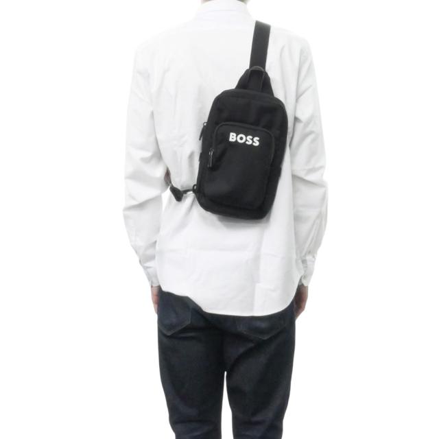 2025 秋冬新作！ HUGO BOSS ヒューゴボス バッグ メンズ ワンショルダーバッグ 50548221 10266131 / Catch_ 3.0_ Monostrap ブラック