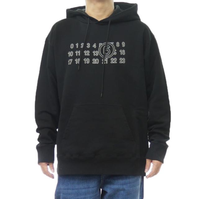 MM6 エムエムシックス パーカー メンズ プルオーバー コットン 綿100％ SH0GU0035 M25025 ブラック