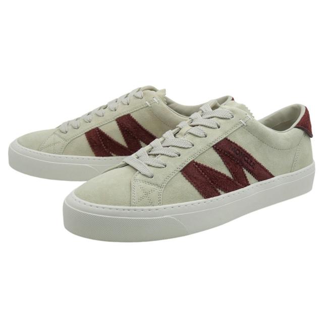 2025 秋冬新作！ MONCLER モンクレール メンズ スニーカー 靴 シューズ ローカット 4M00240 M7633 / MONACO2 オフホワイト×ワインレッド