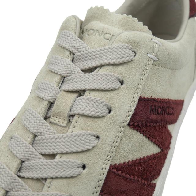 2025 秋冬新作！ MONCLER モンクレール メンズ スニーカー 靴 シューズ ローカット 4M00240 M7633 / MONACO2 オフホワイト×ワインレッド 2025 秋冬新作！ MONCLER モンクレール メンズ スニーカー 靴 シューズ