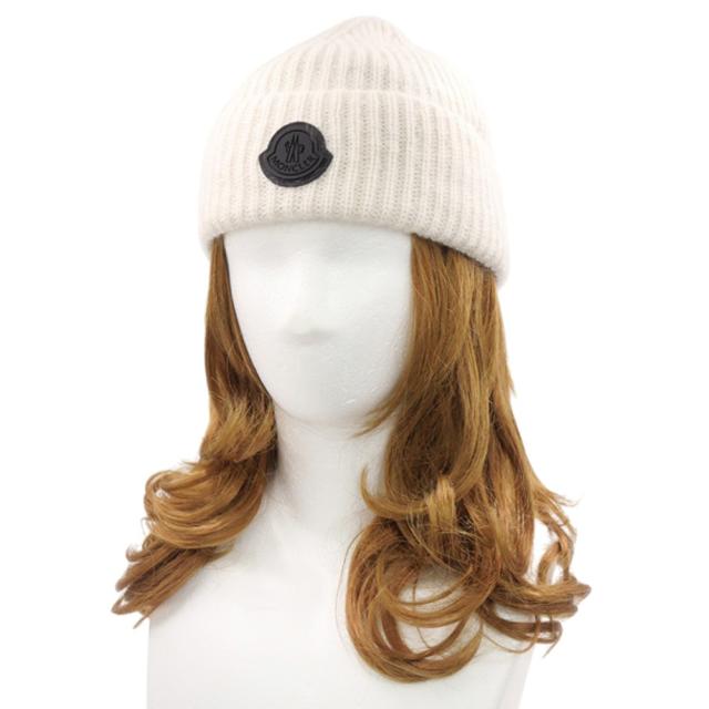 MONCLER アイボリー ニット帽 モンクレ ニット帽 ビーニー アイボリー