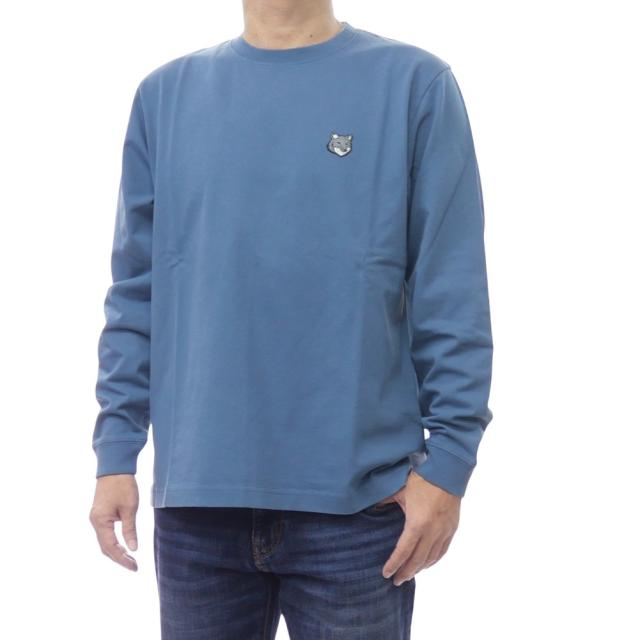 MAISON KITSUNE メゾンキツネ Tシャツ メンズ 長袖 クルーネック ロンT PM00119 KJ7025 / FOX HEAD COMFORT LONG SLEEVE TEE-SHIRT ブルー