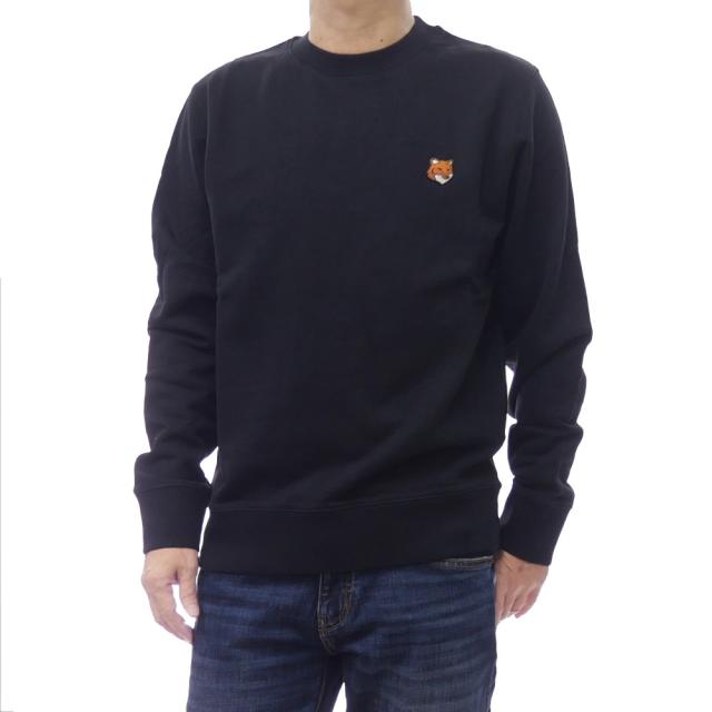 MAISON KITSUNE メゾンキツネ トレーナー メンズ PM00303 KM0340 / FOX HEAD REGULAR SWEAT SHIRT ブラック