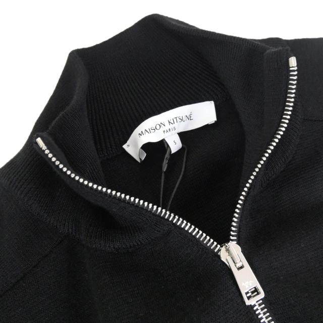 セールAW MAISON KITSUNE メゾンキツネ メンズ ジップアップセーター PM02113 KT1168 / TECHNICAL MERINO WOOL KNITTED JACKET ブラック_5