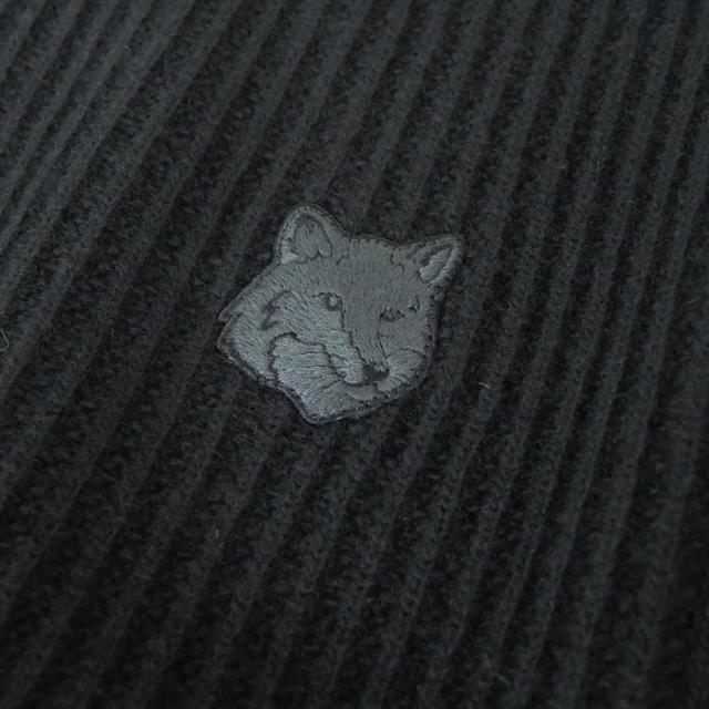 セールAW MAISON KITSUNE メゾンキツネ セーター メンズ クルーネック ニット PM00811 KT1149 / FOX HEAD WOOL RIBBED JUMPER ブラック_6