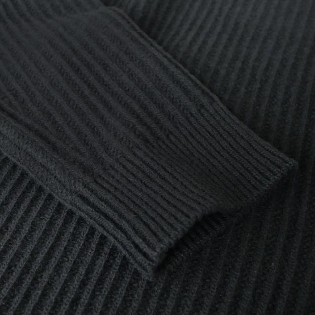 セールAW MAISON KITSUNE メゾンキツネ セーター メンズ クルーネック ニット PM00811 KT1149 / FOX HEAD WOOL RIBBED JUMPER ブラック_7
