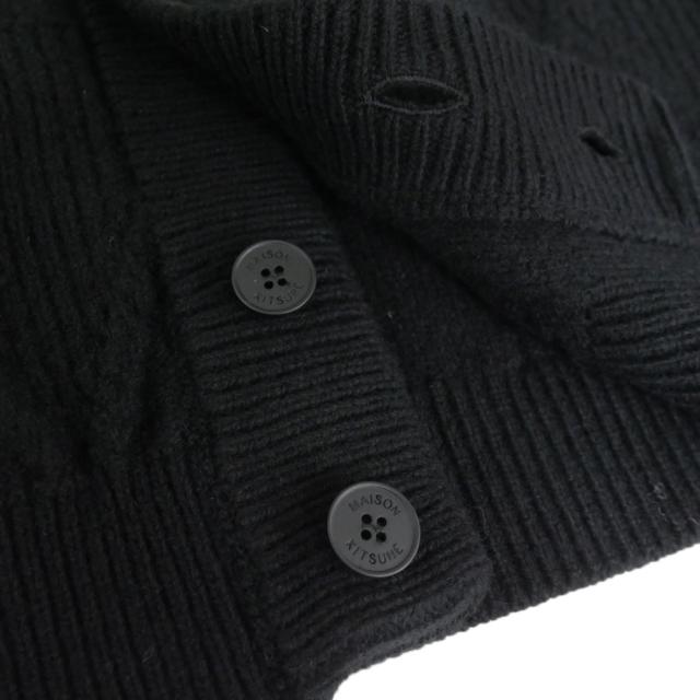 セールAW MAISON KITSUNE メゾンキツネ カーディガン メンズ ニットカーディガン PM00505 KT1169 / TEXTURED WOOL ARGYLE CARDIGAN ブラック_8