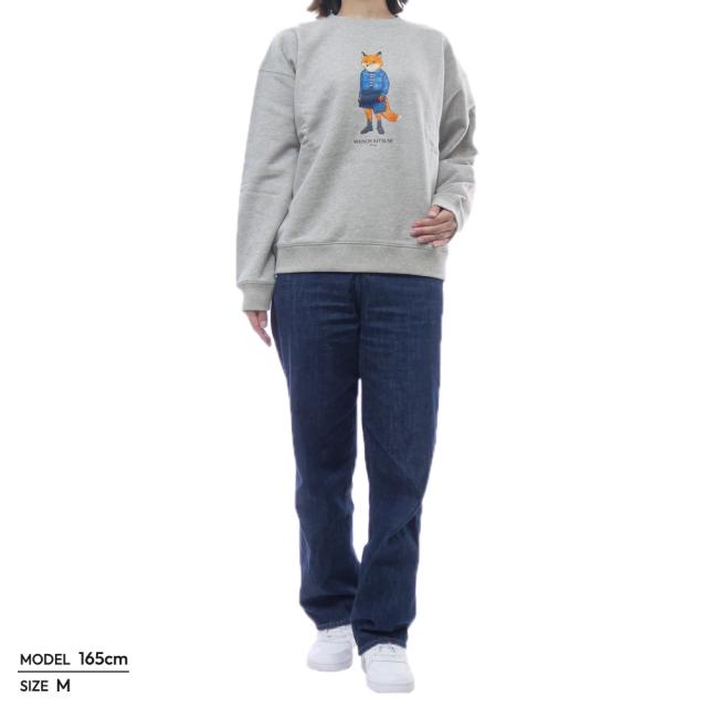 セールAW MAISON KITSUNE メゾンキツネ トレーナー レディース トップス コットン 綿100％ PW00316 KM0341 / DRESSED FOX COMFORT SWEATSHIRT グレー_1