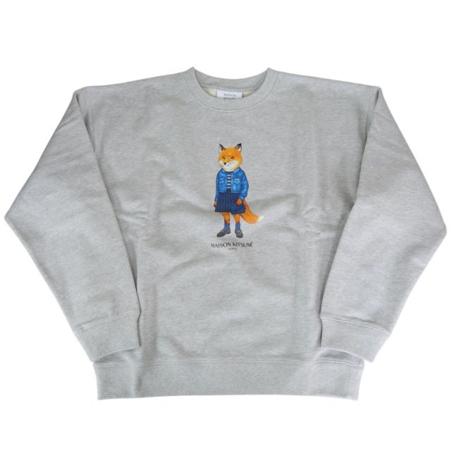 セールAW MAISON KITSUNE メゾンキツネ トレーナー レディース トップス コットン 綿100％ PW00316 KM0341 / DRESSED FOX COMFORT SWEATSHIRT グレー_4