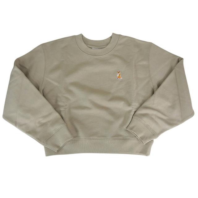 セールAW MAISON KITSUNE メゾンキツネ トレーナー レディース トップス コットン 綿100％ PW00318 KM0341 / LADY FOX CROPPED SWEATSHIRT グレージュ_4