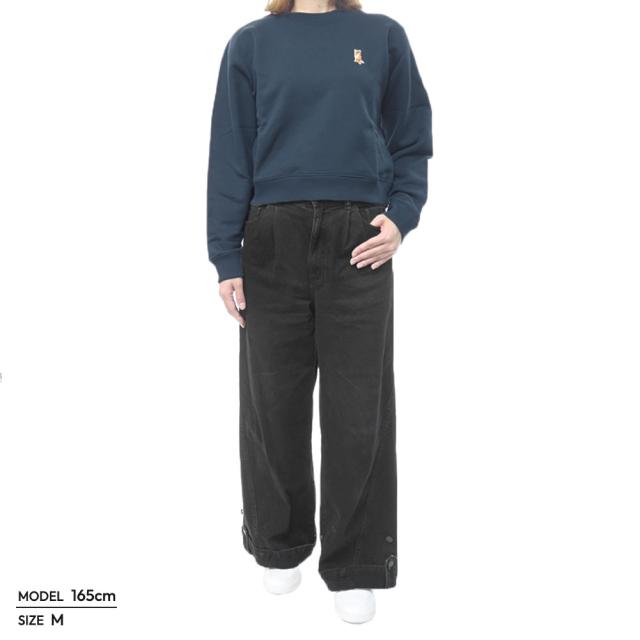 セールAW MAISON KITSUNE メゾンキツネ トレーナー レディース トップス PW00318 KM0341 / LADY FOX CROPPED SWEATSHIRT ダークブルー_1
