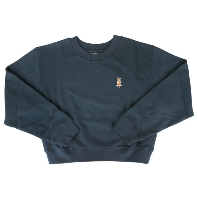 セールAW MAISON KITSUNE メゾンキツネ トレーナー レディース トップス PW00318 KM0341 / LADY FOX CROPPED SWEATSHIRT ダークブルー_4