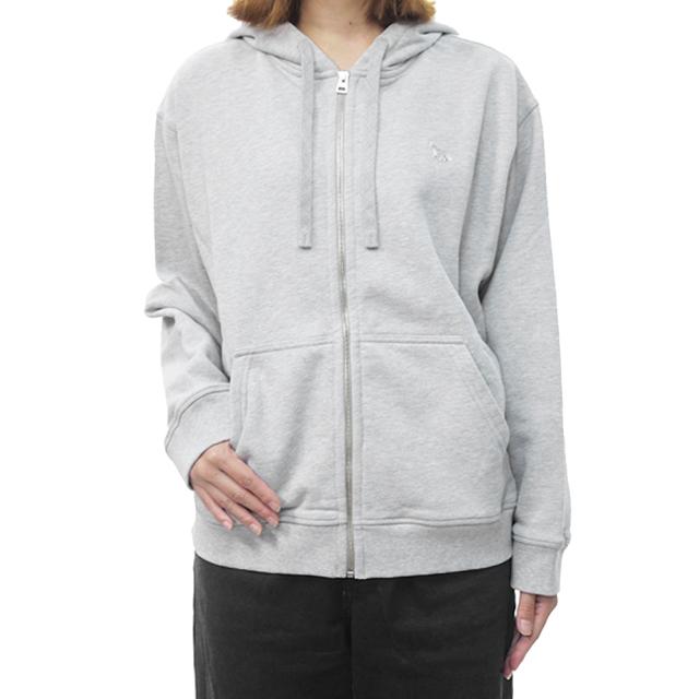 MAISON KITSUNE メゾンキツネ レディース ジップアップスウェット NW00702 KM0341 / BABY FOX ZIPPED FOODIE ライトグレー