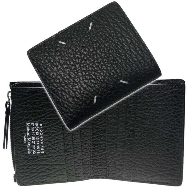 美品　メゾンマルジェラ　フリップフラップ　二つ折り 財布　ネイビー × ベージュ メゾンマルジェラ フリップフラップ 二つ折り財布 ネイビー