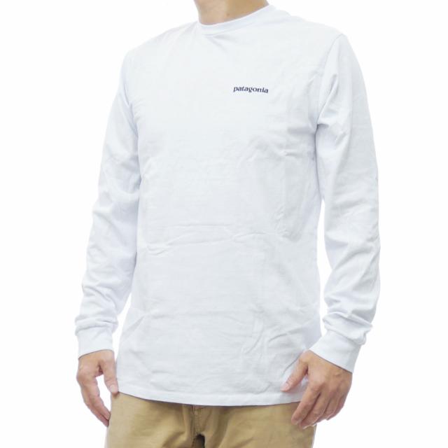 PATAGONIA パタゴニア Tシャツ メンズ 長袖 クルーネック ロンT 38518/M’S L/S P-6 LOGO RESPONSIBILI-TEE (Tシャツ メンズ 長袖 ロングスリーブP-6ロゴレスポンシビリティー) ホワイト 定番人気商品