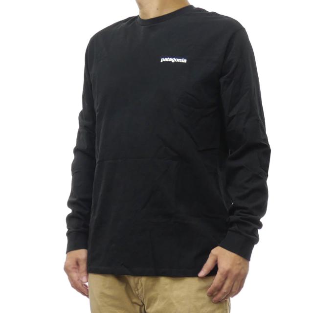 PATAGONIA パタゴニア メンズクルーネックロングTシャツ 38518/M’S L/S P-6 LOGO RESPONSIBILI-TEE (メンズロングスリーブP-6ロゴレスポンシビリティー) ブラック 定番人気商品