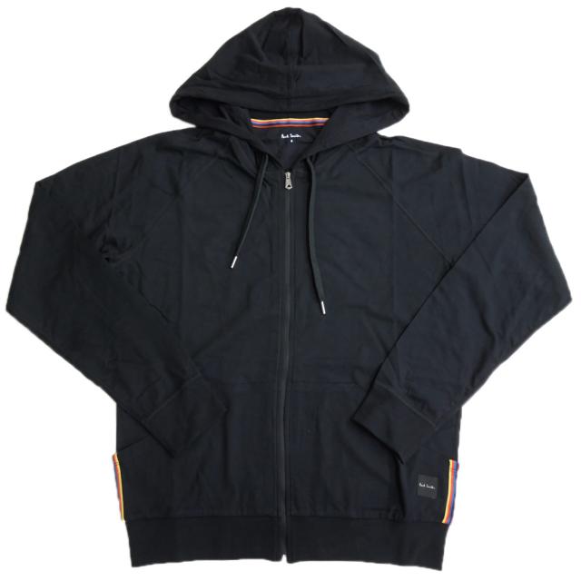 セールAW PAUL SMITH ポールスミス パーカー メンズ ジップアップ コットン 綿100％ M1A 500M AU279B ブラック 定番人気商品_4