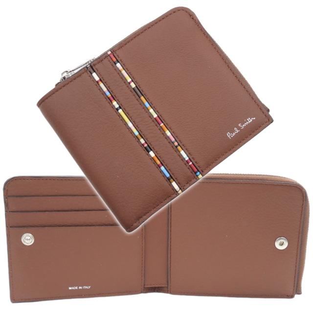 PAUL SMITH ポールスミス 財布 メンズ 二つ折り財布（小銭入れ付き） M1A 7970 TSTPIP ブラウン